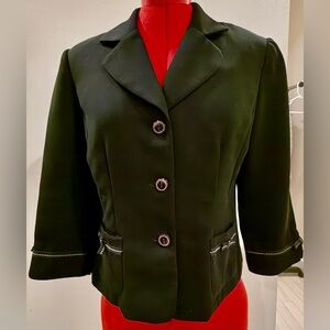 Women's Black Blazer with Button Accents